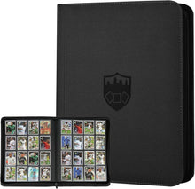 Load image into Gallery viewer, Comprehensive Black Card Portfolio - 16-Pocket for Baseball, Yu-Gi-Oh &amp; More