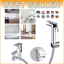 Load image into Gallery viewer, Modern Handheld Bidet Attachment - Easy Install Chrome Faucet Hose with Adapters