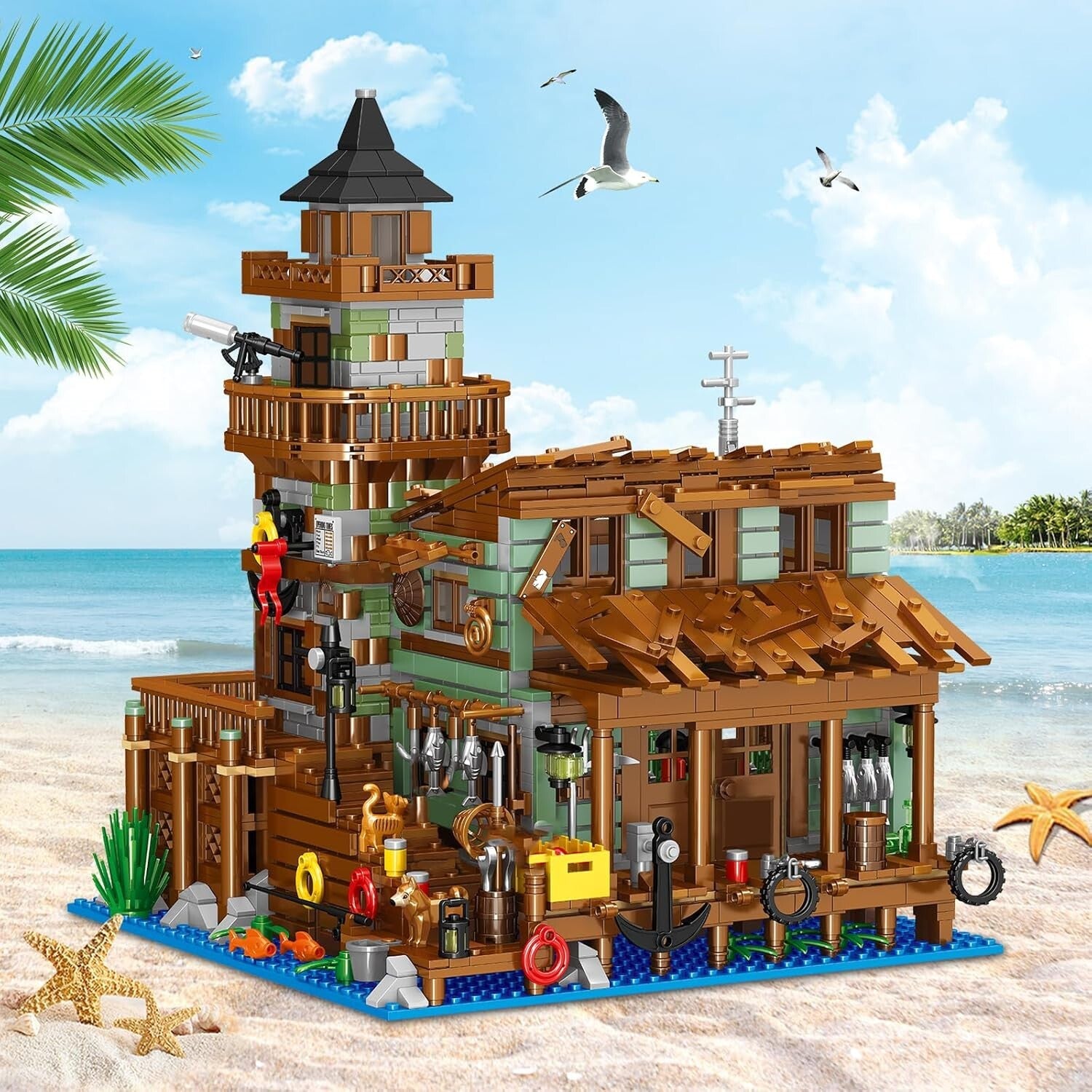 STEM Architecture Building Kit: Fishing Village Store House with 1881 Pieces