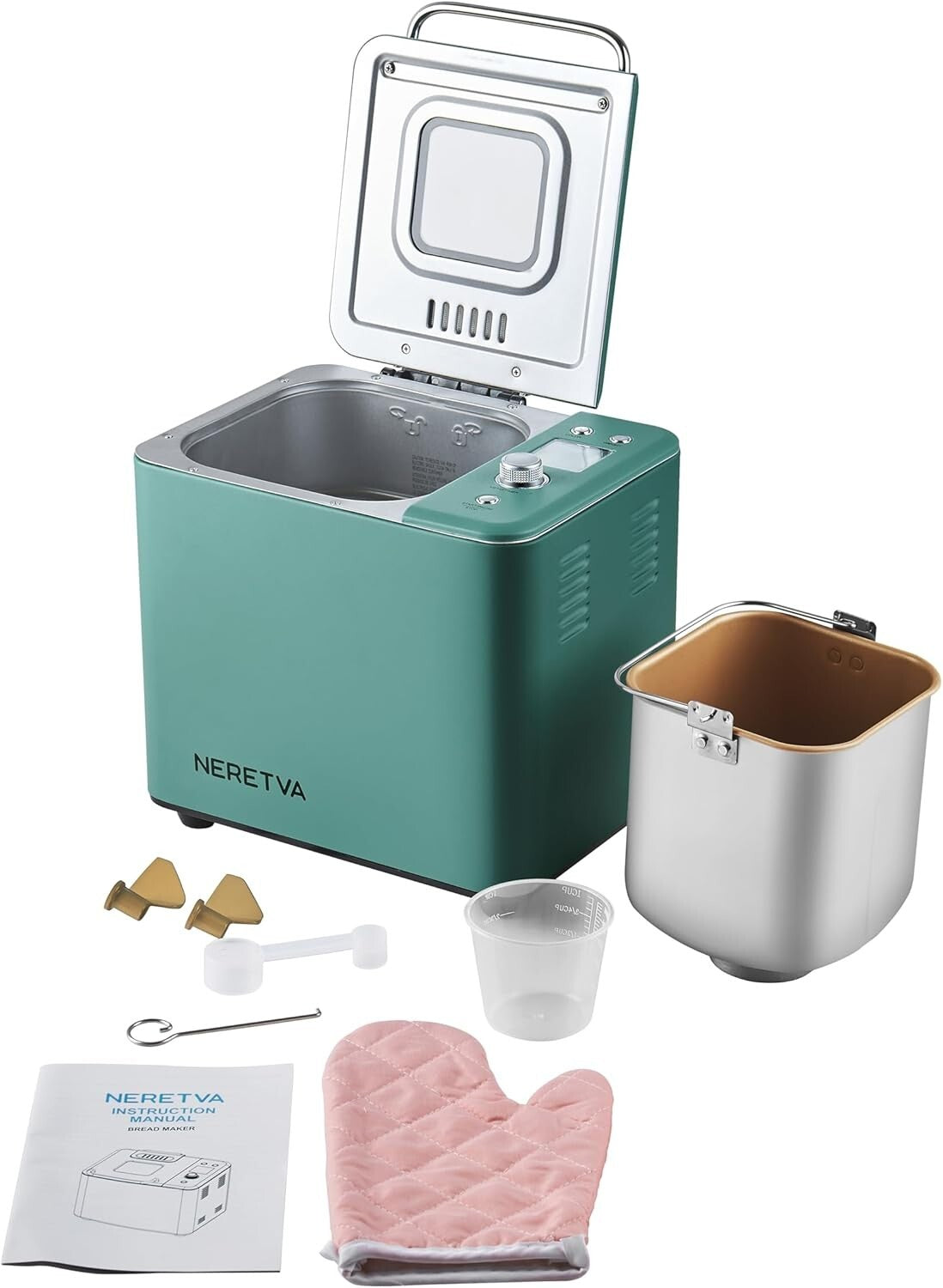 Compact All-Metal Bread Maker - 550W Dual Heaters for Perfect Homemade Bread