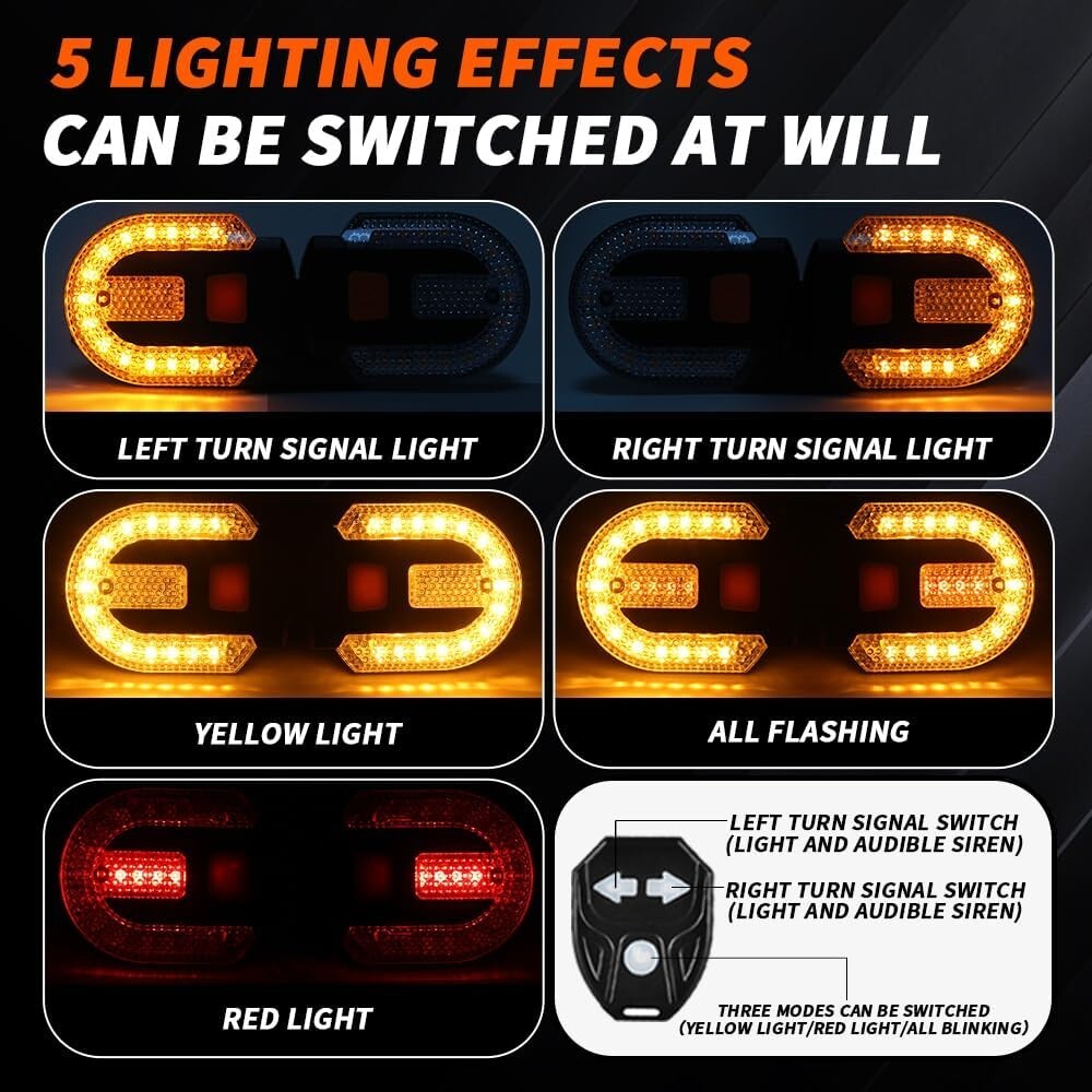 Multipurpose USB Rechargeable LED Turn Signals - 4Pcs Biking Safety Lights