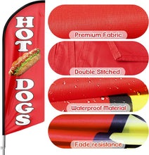 Load image into Gallery viewer, Portable Hot Dog Feather Flag Kit - Outdoor/Indoor Advertising with Ground Stake