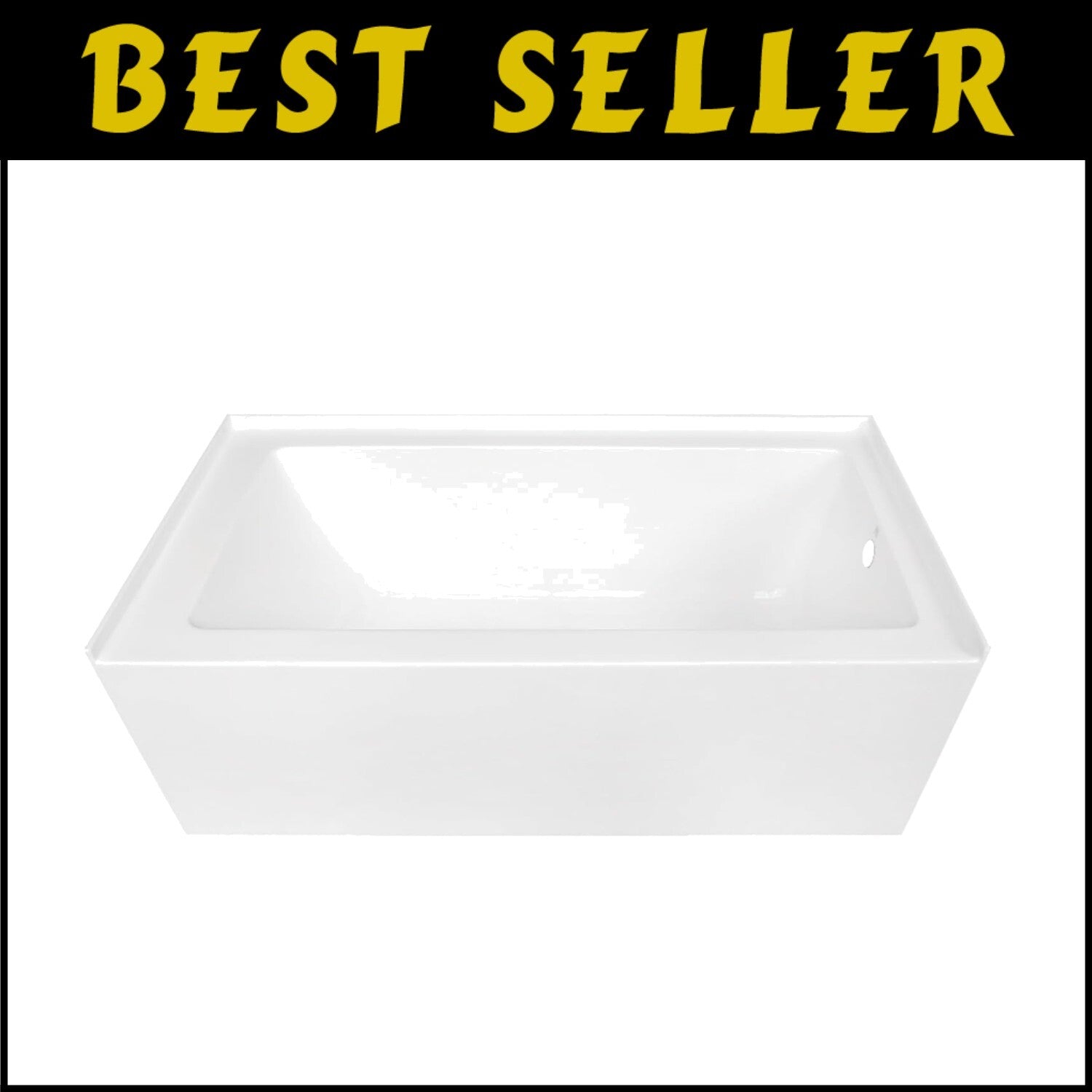 Durable 60-Inch Acrylic Bathtub for Alcove Installation - Right Drain - White