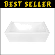 Load image into Gallery viewer, Durable 60-Inch Acrylic Bathtub for Alcove Installation - Right Drain - White