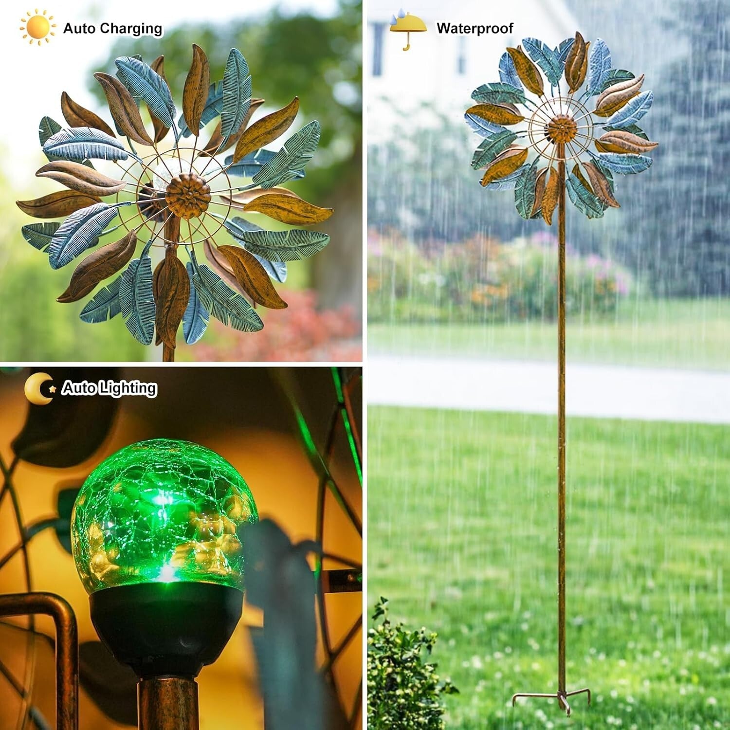 Kinetic Garden Windmill 87'' Extra Large - Adjustable Height & Easy Assembly