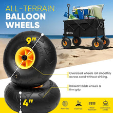 Load image into Gallery viewer, Oversized 200L Foldable Cart with Adjustable Handle for All-Terrain Convenience
