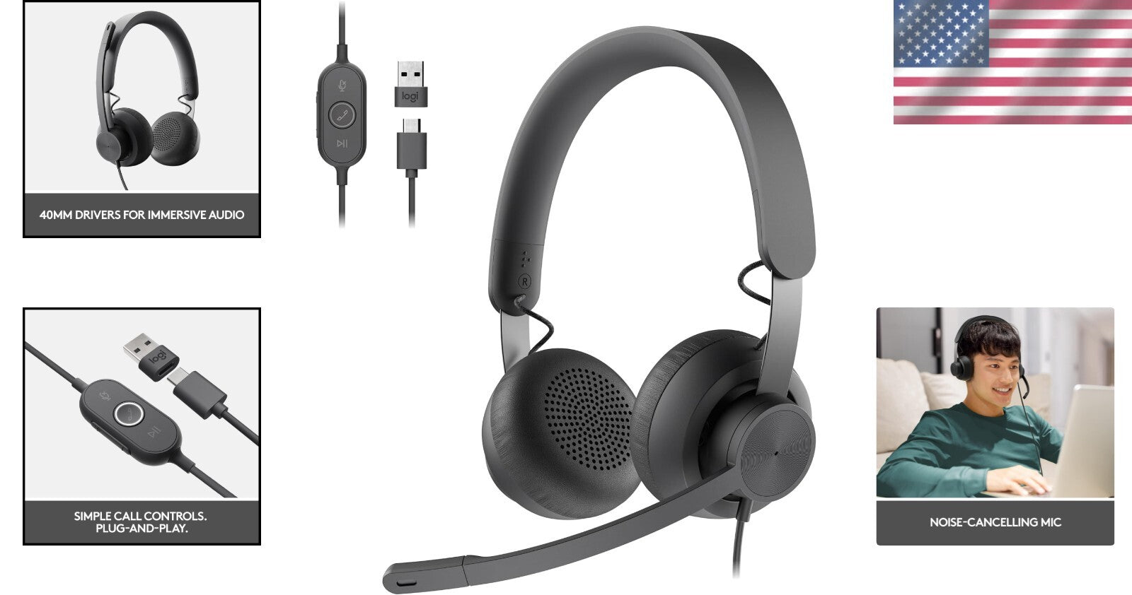 Comfortable Wired Headset with Advanced Mic for Plug-and-Play Compatibility