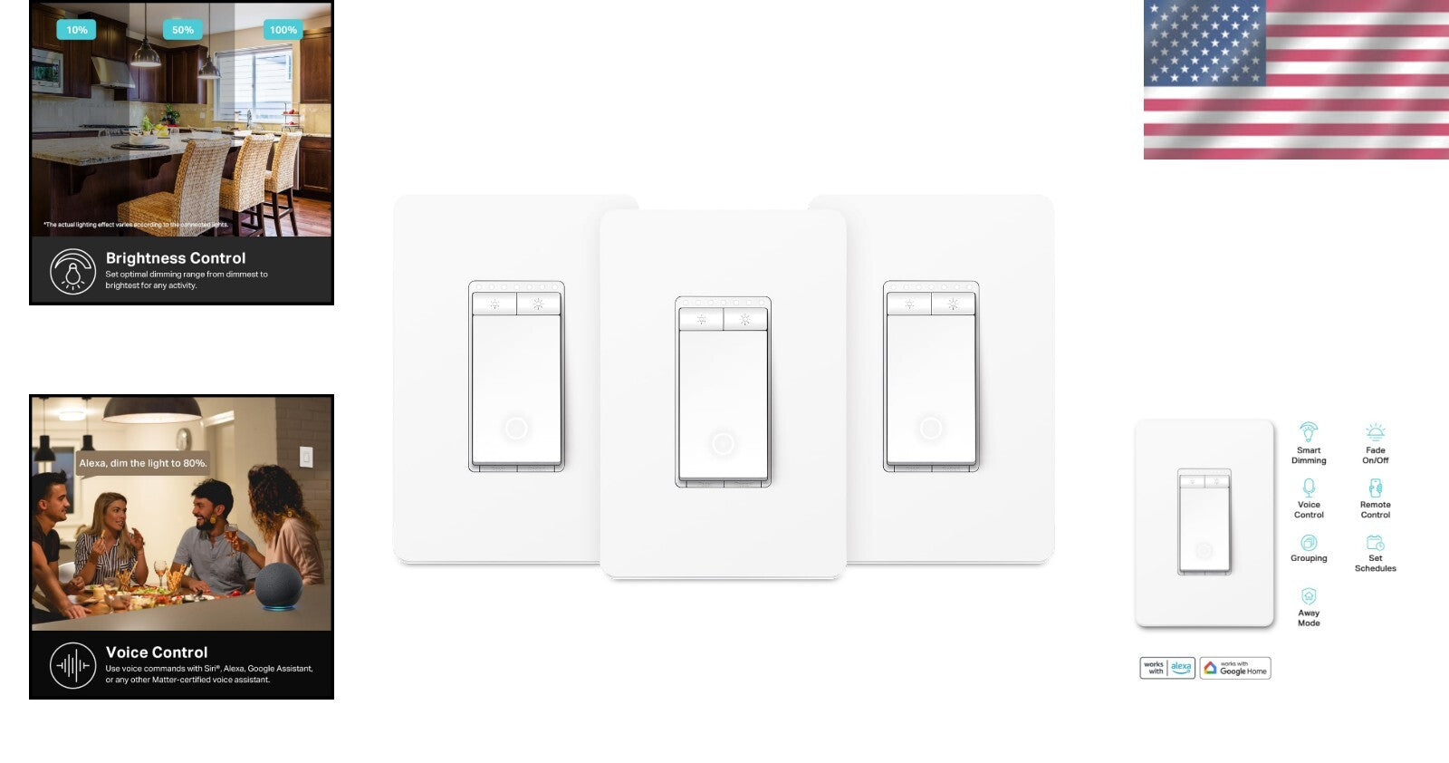 Wi-Fi Dimmer Light Switch with Voice Control - UL Certified, Easy Install