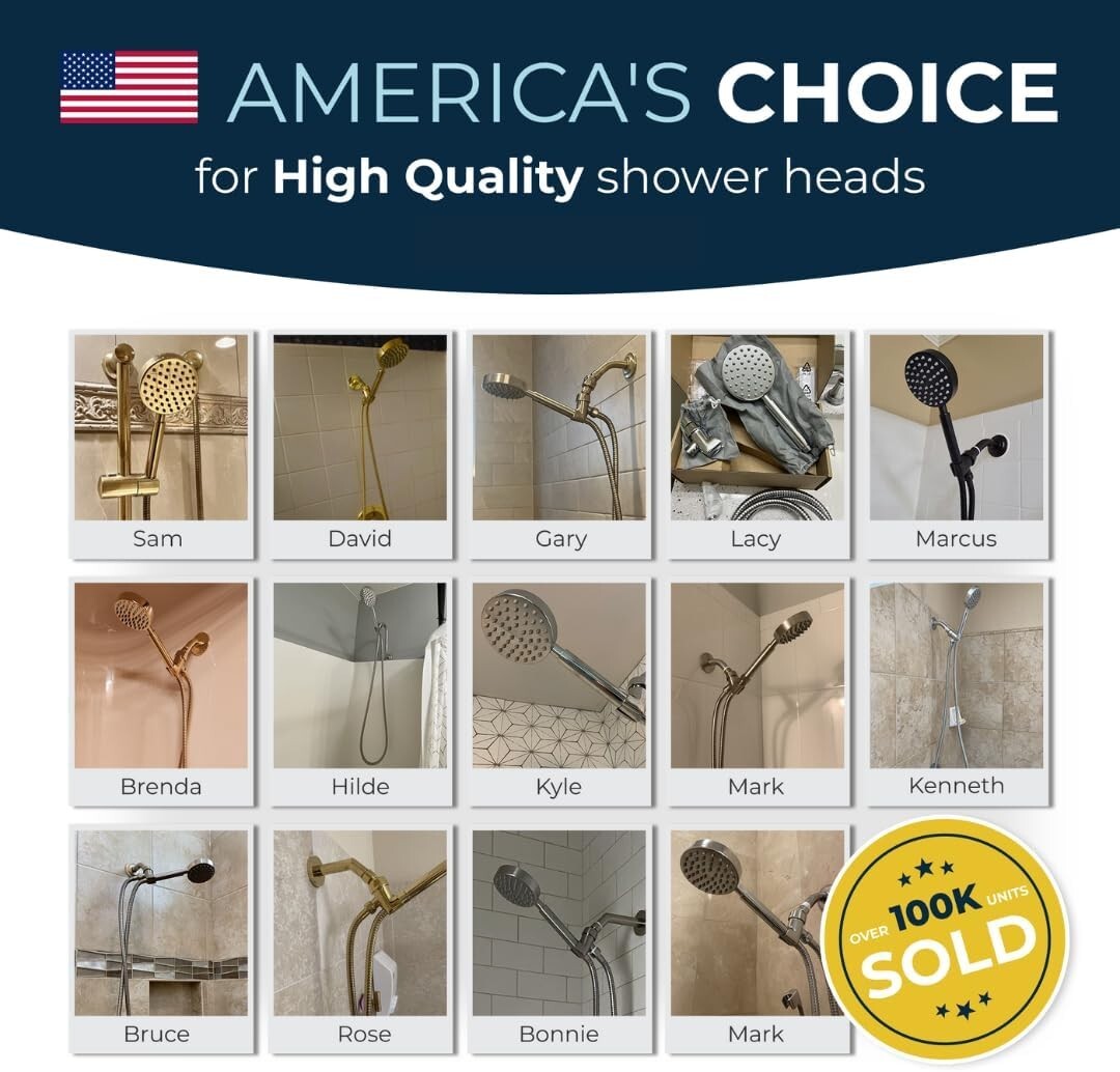 Durable Oil Rubbed Bronze Handheld Shower Head - 72in Hose & Adjustable Bracket