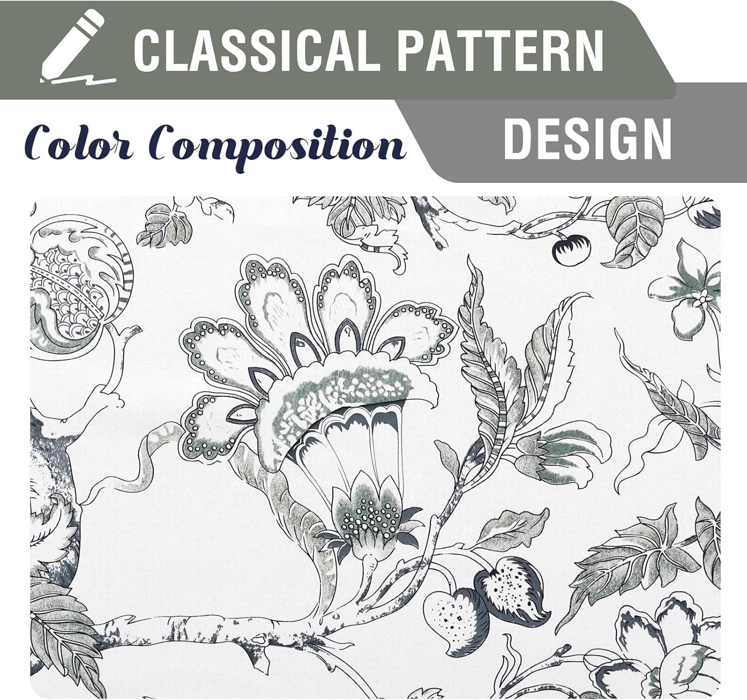 Stylish Blackout Curtains 84" with Floral Print – Energy Saving & Noise Reducing