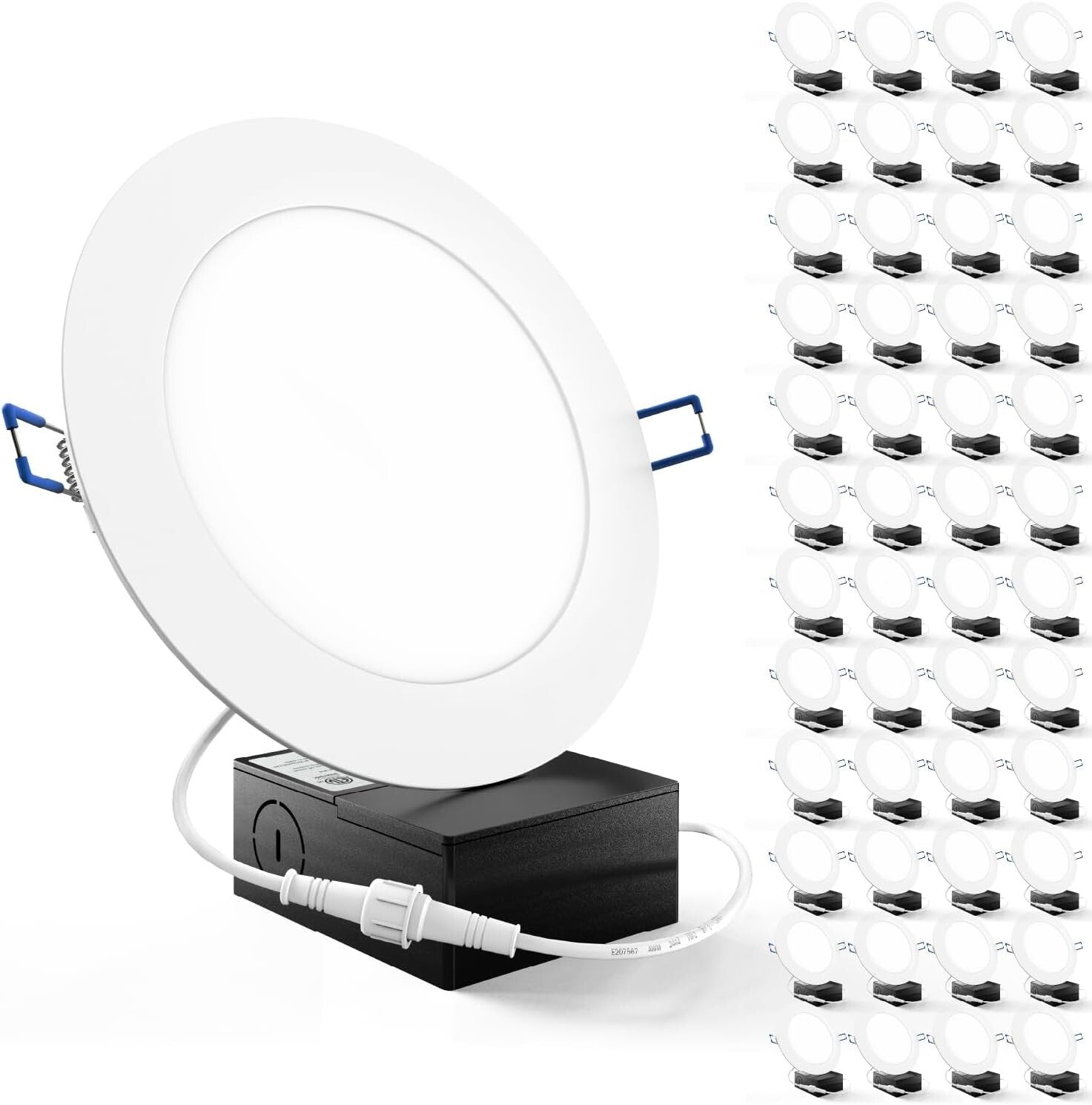 Sunco 48 Pack 6 Inch Slim LED Downlights - Dimmable & Safe Flush Mount Design
