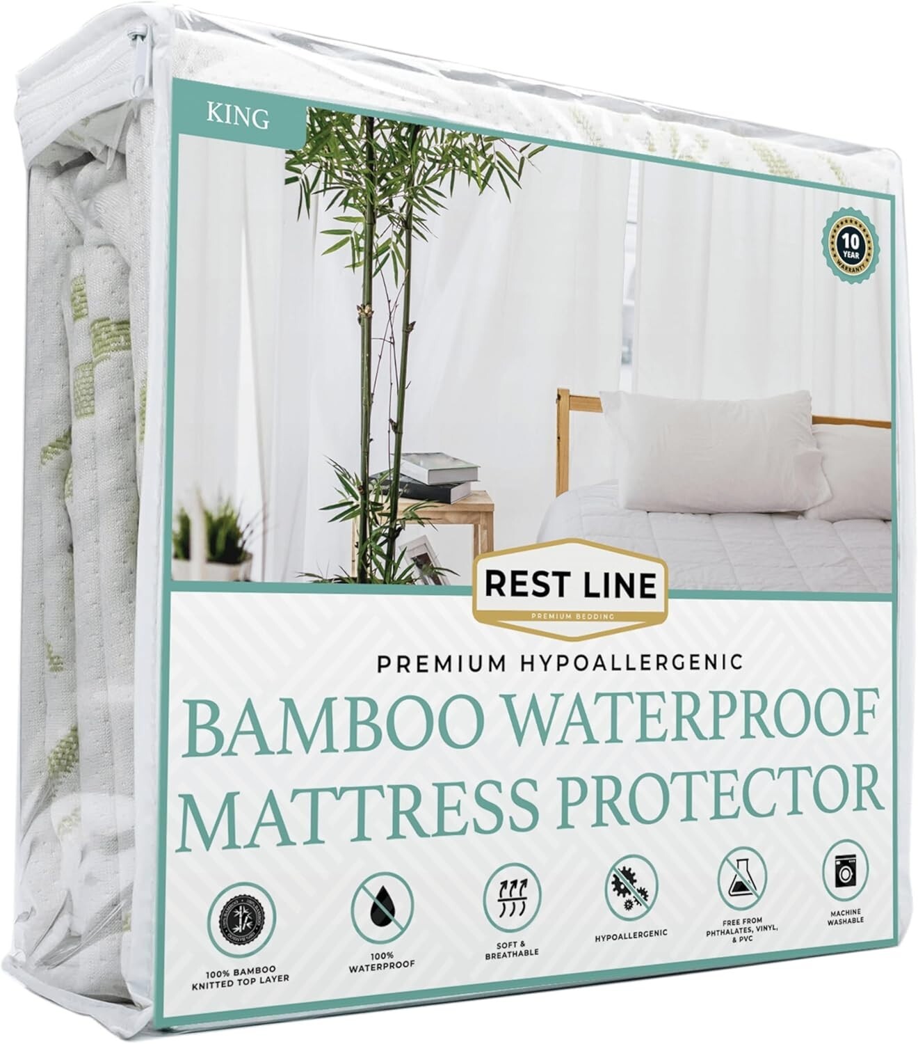 KING 76x80 Waterproof & Cooling Mattress Protector - Hypoallergenic Care