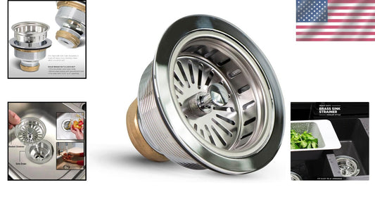 Durable Stainless Steel Sink Drain Assembly - Easy to Install & Clean, 1.79 Size