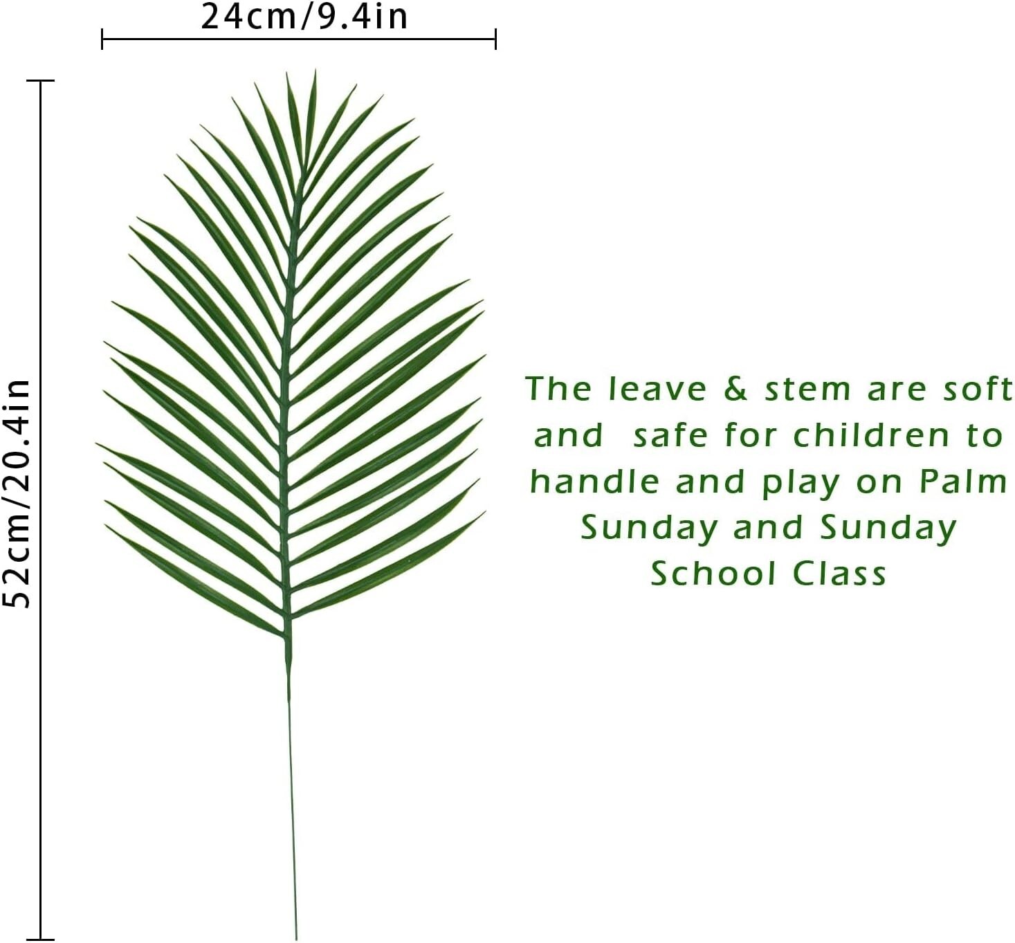 Decorative 40 Pcs Palm Leaves - Durable Fake Fronds for Lush Arrangements