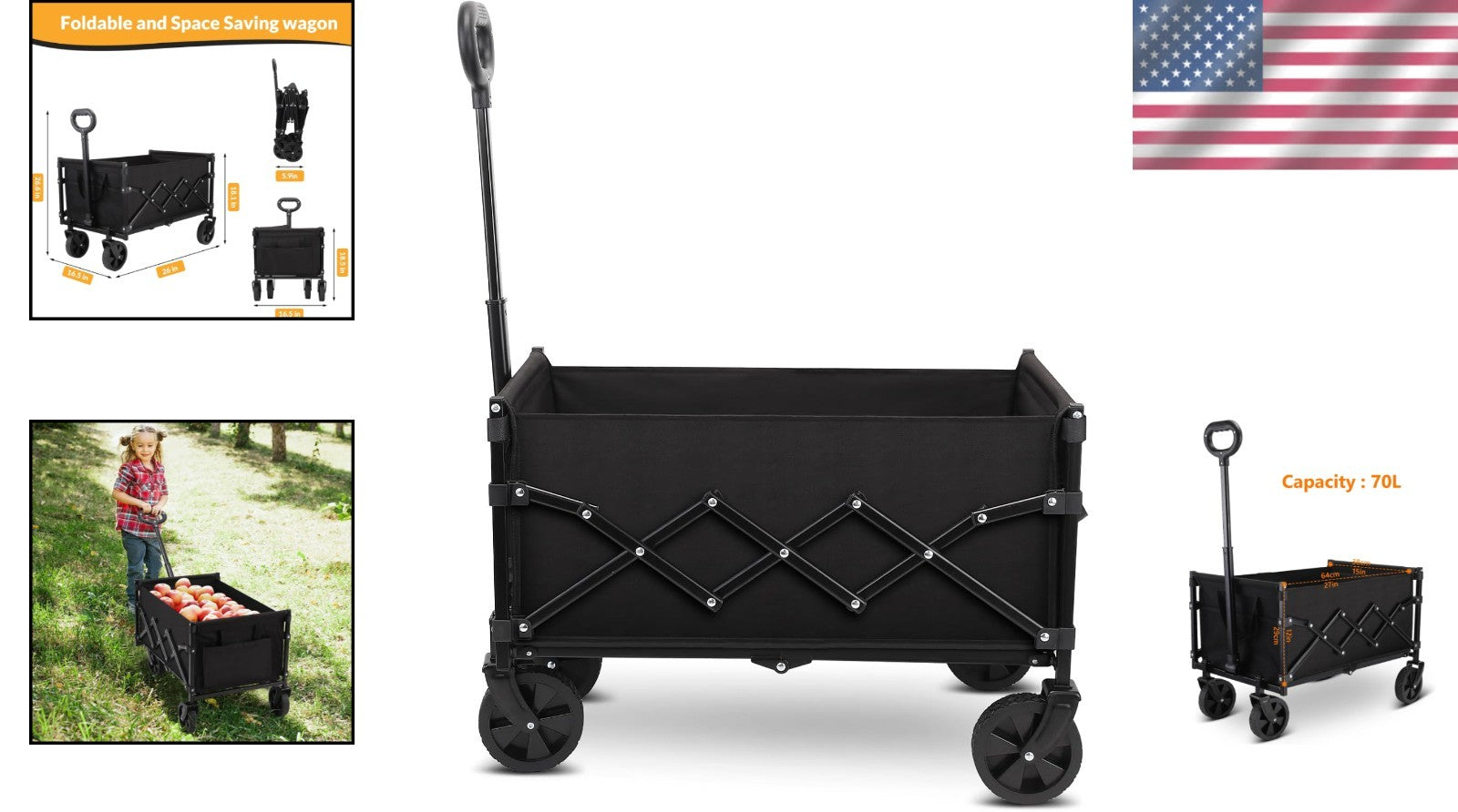 Effortless Transport Folding Wagon Cart - Perfect for Outdoor Activities