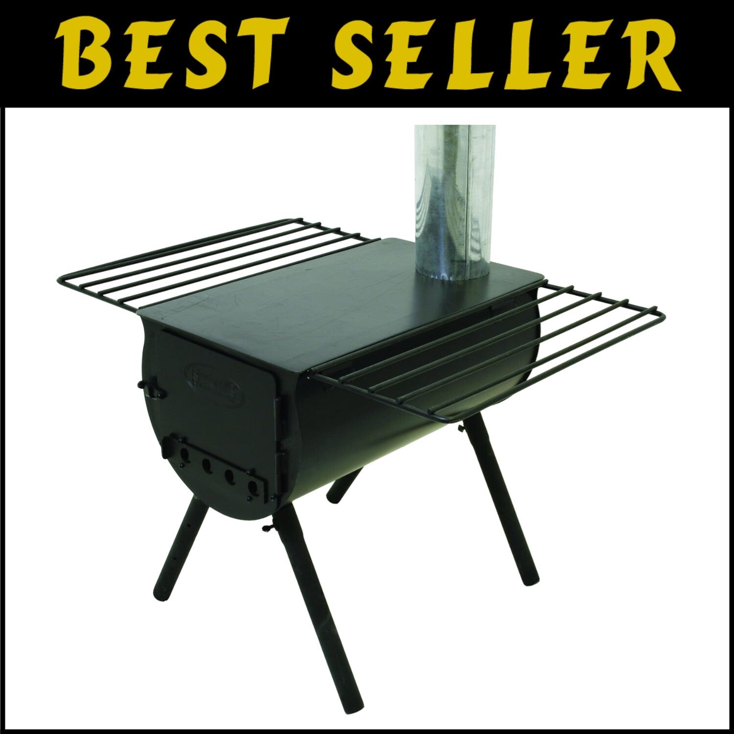 Efficient Wood-Burning Stove with Cook Top & Easy Transport – Camping Essential