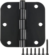 Load image into Gallery viewer, Durable Matte Black 3.5" Door Hinges - 5/8 Radius - 42 Pack with Screws Included