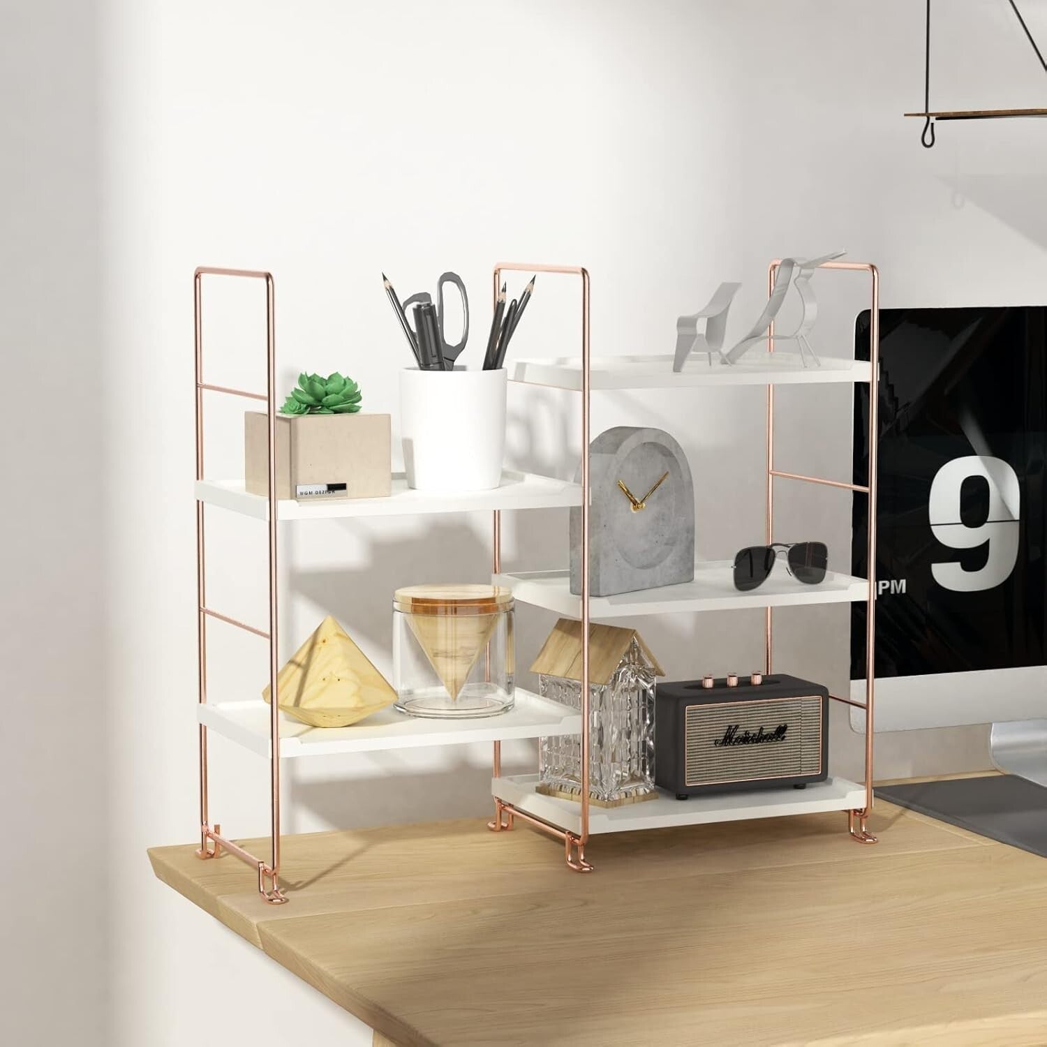 Elegant 3-Tier Bathroom Organizer - Modern Vanity and Spice Rack in Rose Gold