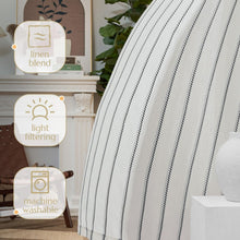 Load image into Gallery viewer, Chic Light Filtering Curtains 84" Long, Farmhouse Striped Design - 2 Panel Set