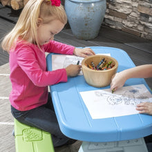Load image into Gallery viewer, Durable Toddler Picnic Table with Sun-Blocking Umbrella - Spacious &amp; Easy Clean