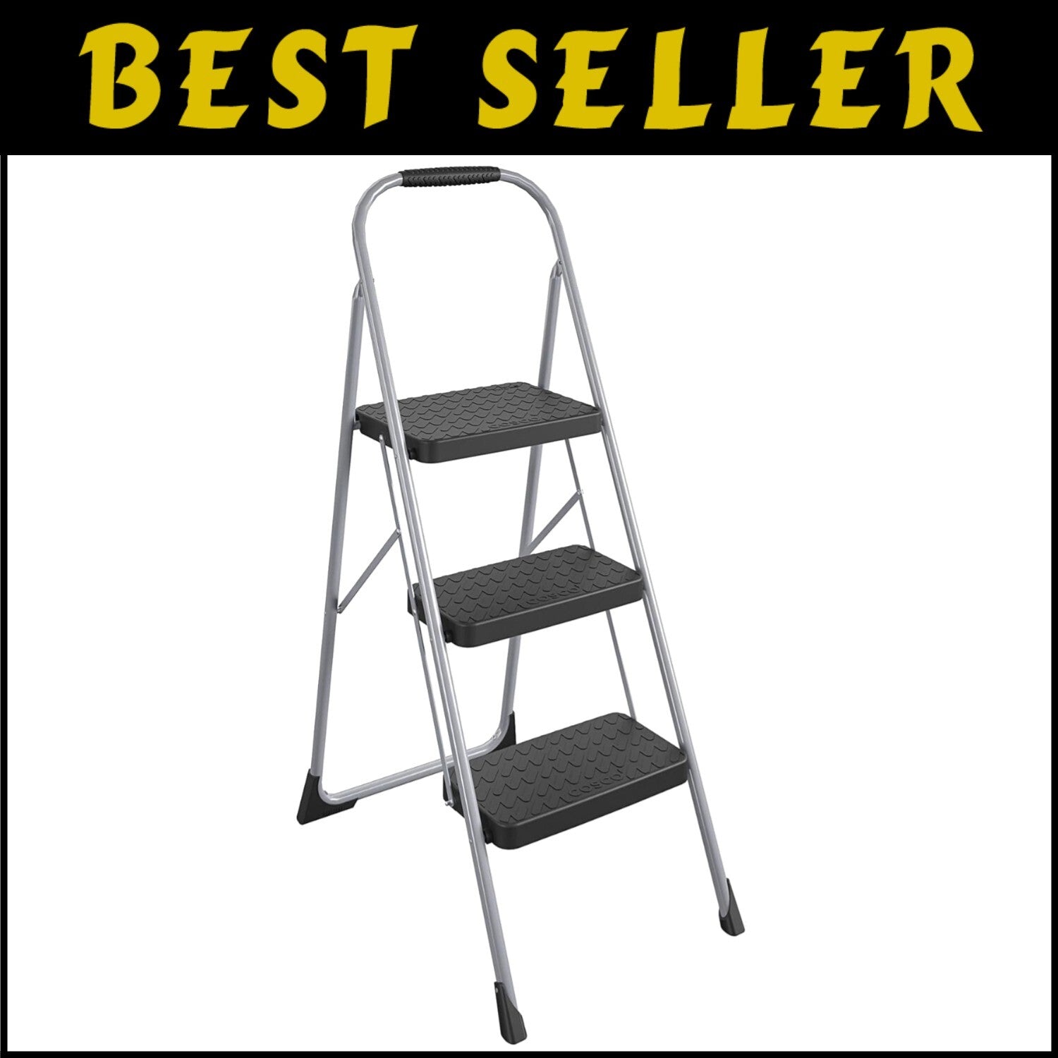 Stable and Lightweight Three-Step Folding Step Stool for Home Improvement Tasks