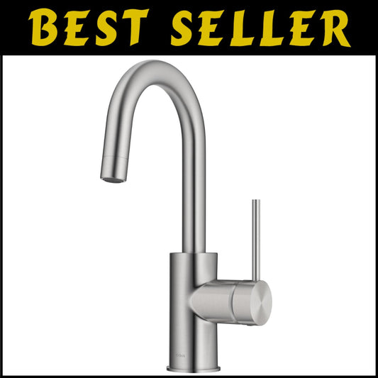 Spot-Free Single Handle Bar Faucet - Stainless Steel Finish for Easy Maintenance