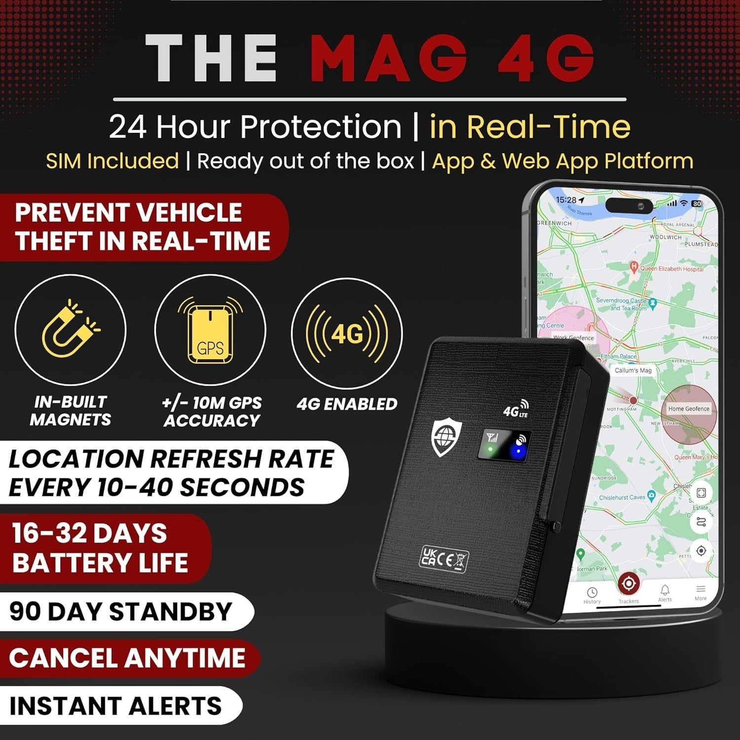 Advanced Magnetic GPS Tracker with Global Coverage - 7 Days Free Trial Included
