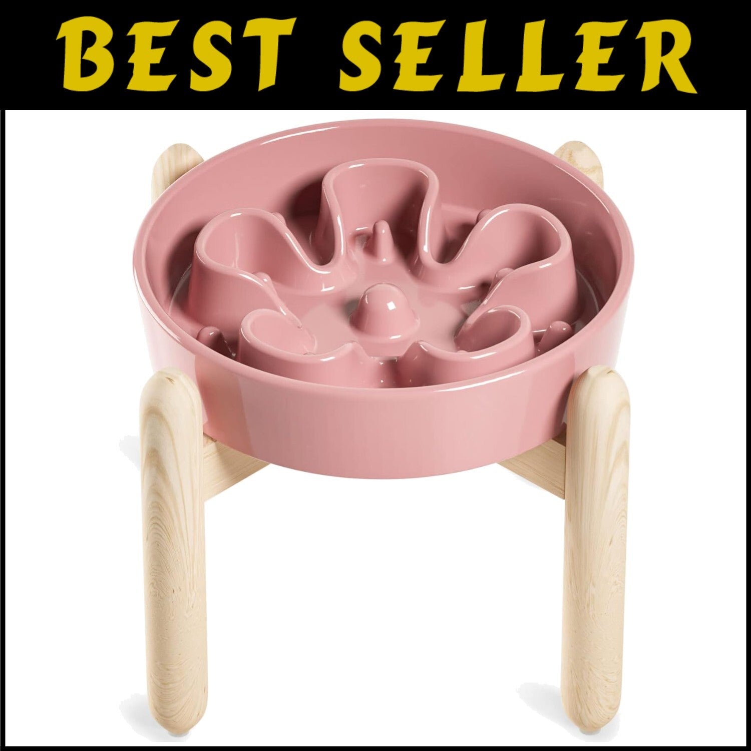 Elevated Ceramic Slow Feed Dog Bowls - Anti-Gulping Design for Healthy Eating