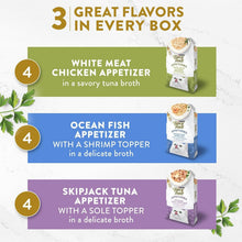 Load image into Gallery viewer, Handcrafted Grain-Free Wet Cat Food Appetizers - 24 Trays 1.1 oz, All Flavors