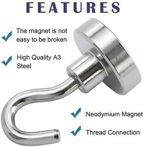 30LB Heavy-Duty Neodymium Magnetic Hooks - 120 Pack for Ultimate Organization