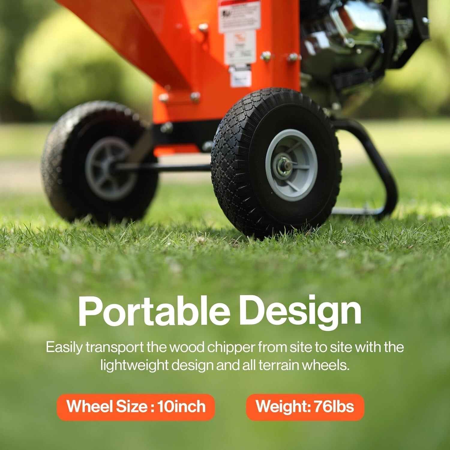 Powerful Mini Wood Chipper Shredder - 85 lbs, 15:1 Reduction Ratio, Gas Powered