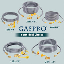 Load image into Gallery viewer, Sturdy 12' Natural Gas Hose, 1/2" ID, Quick Connect for Weber &amp; Patio Heaters