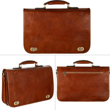 Load image into Gallery viewer, Versatile Leather Briefcase for Men with Detachable Shoulder Strap - Gift Ready
