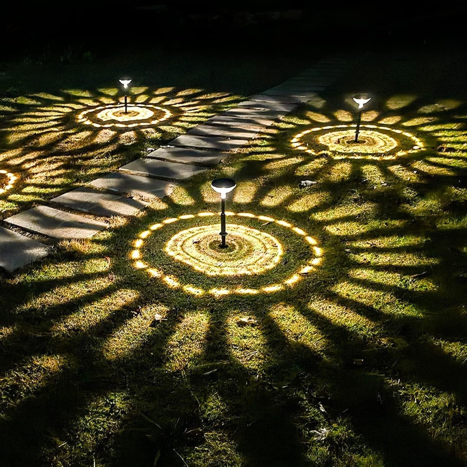 Durable Solar Powered Pathway Lights - 8 Pack with Adjustable Height & LED Modes