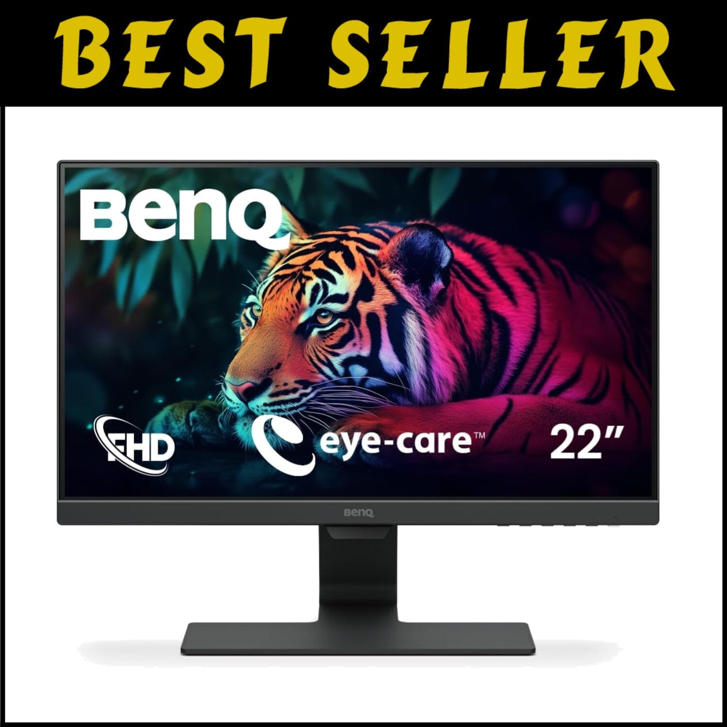 Vibrant 22-Inch Full HD Monitor with Eye-Care Features & Hidden Cable Management