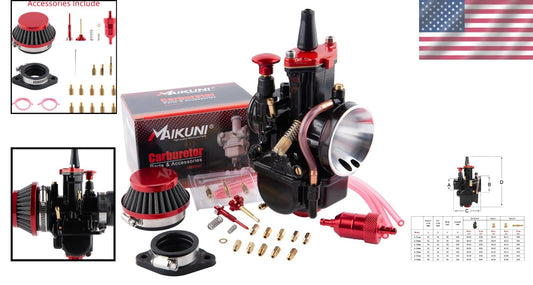 Versatile 2mm Carburetor with Intake Manifold and Filters for Enhanced Power