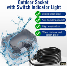 Load image into Gallery viewer, Weatherproof Outdoor Electrical Socket with 32.8Ft Extension Cord for Security