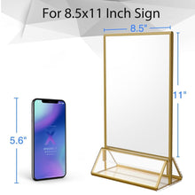Load image into Gallery viewer, Double-Sided Acrylic Picture Frames with Gold Frames - Perfect for Menu Displays
