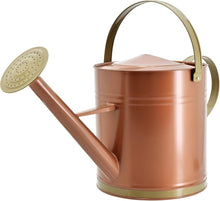Load image into Gallery viewer, Vintage-Style 2.6 Gal Watering Can - Elegant Shiny Galvanized Metal and Bronze