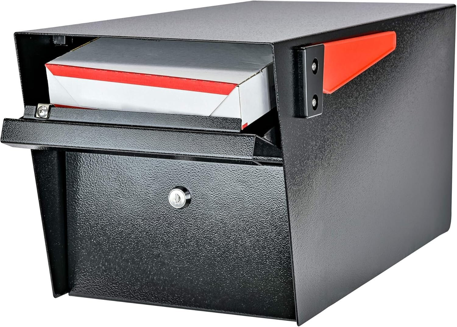 Vandal-Resistant Lockable Mailbox with Baffle Door & Concealed Clip in Black