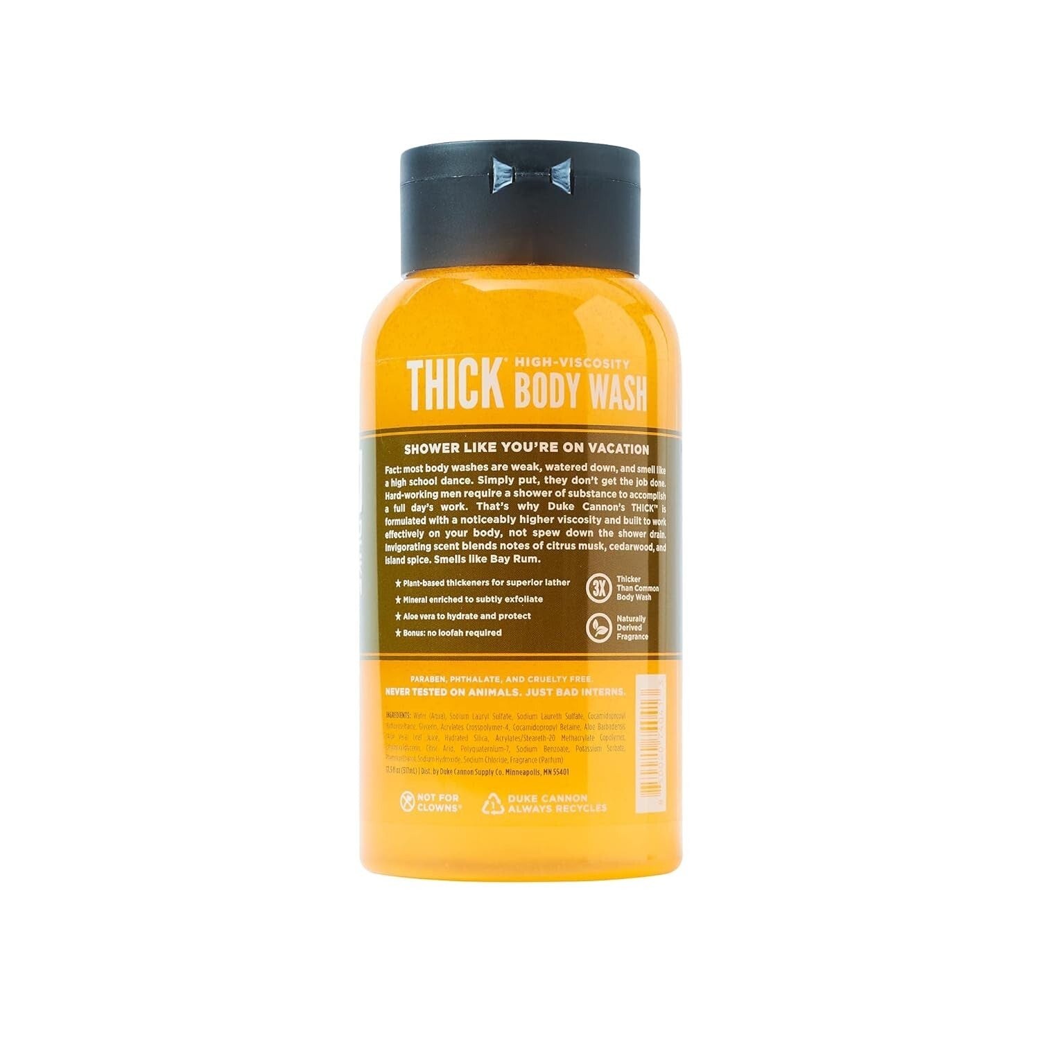 Duke Cannon Thick Body Wash - Bay Rum Scent, 3 Bottles for Ultimate Freshness