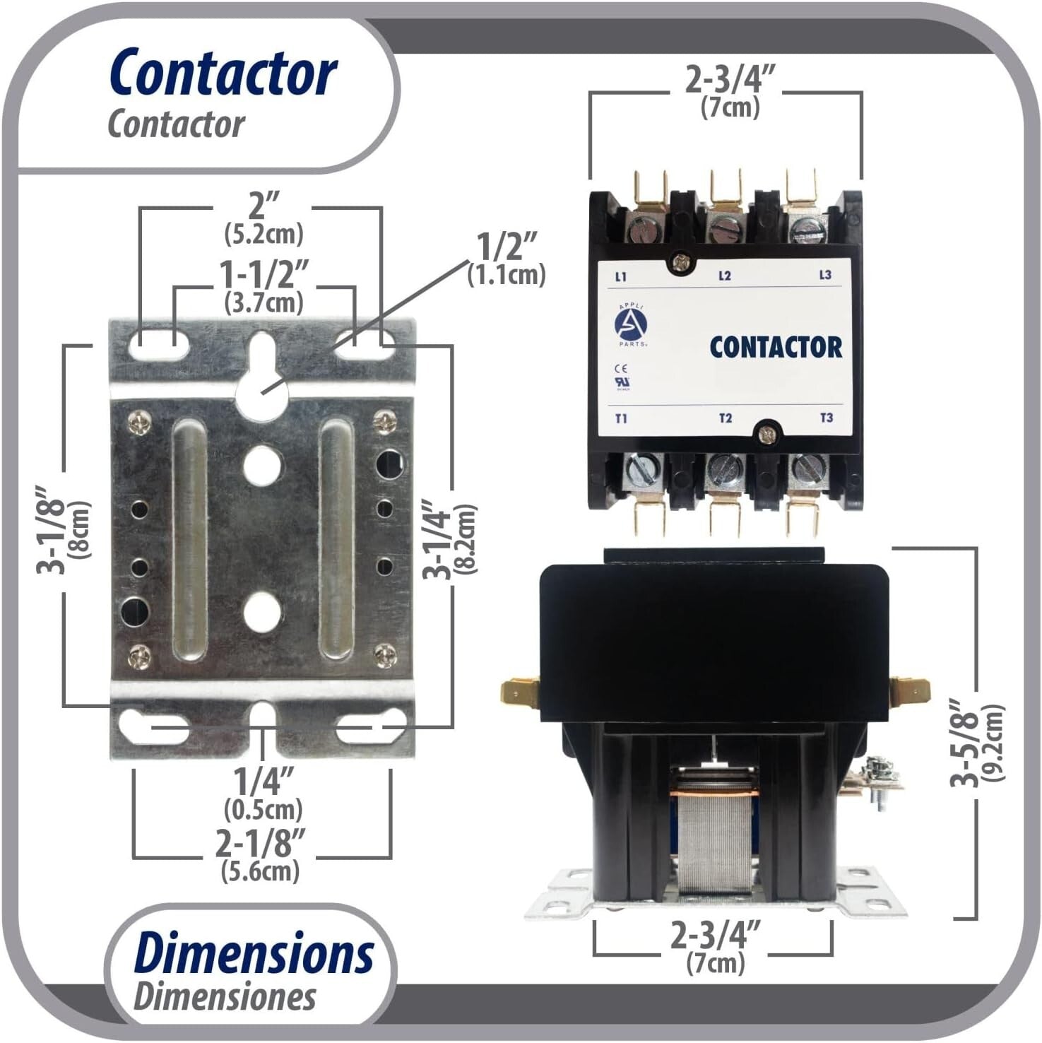 UL Certified Heavy-Duty 3 Pole Contactor 50 Amp for Reliable HVAC Applications