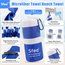 Load image into Gallery viewer, Compact Microfiber Beach and Gym Towels Set - Ultra-Light &amp; Super Absorbent