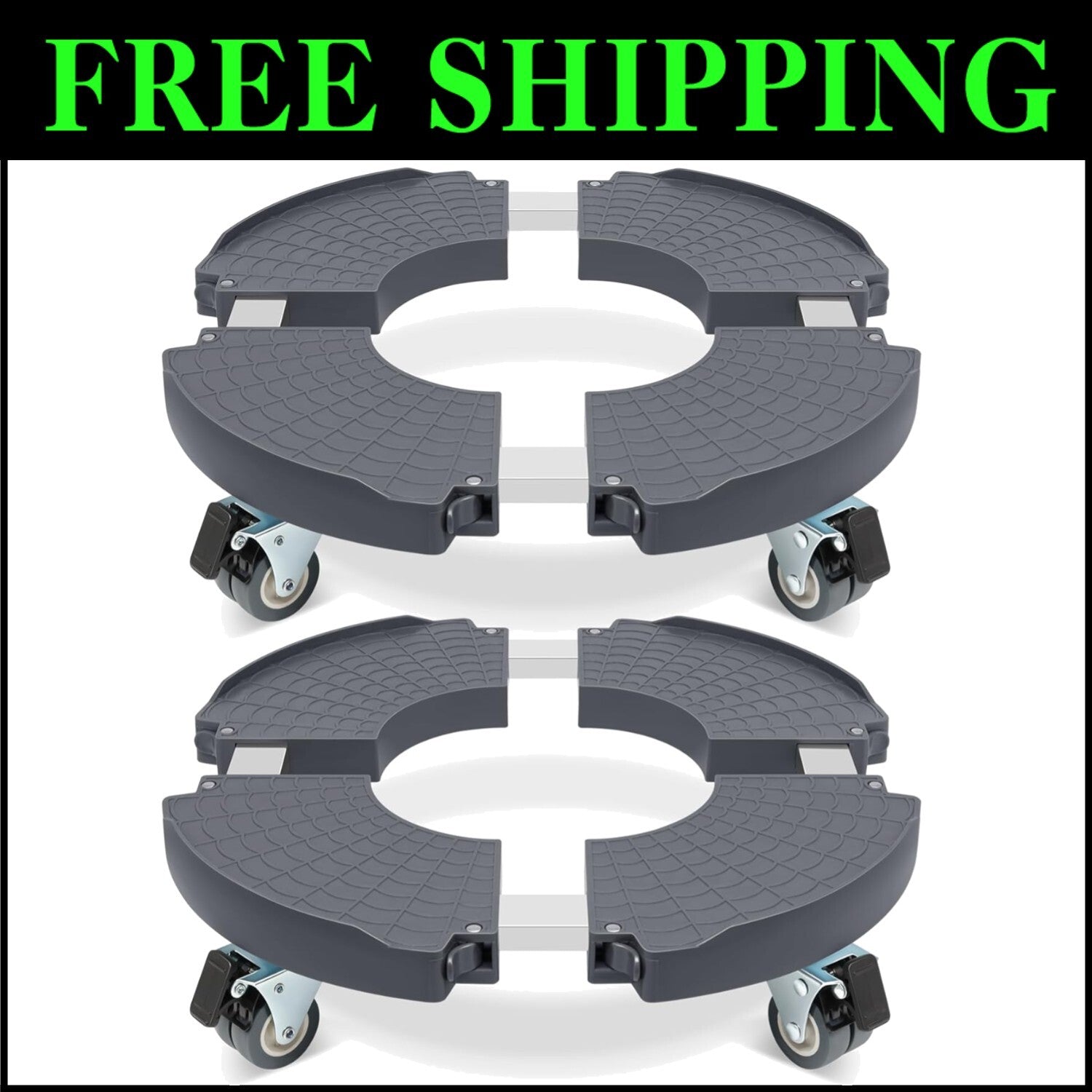 Adjustable Plant Roller Base with Wheels - 440 lbs Capacity for Large Planters