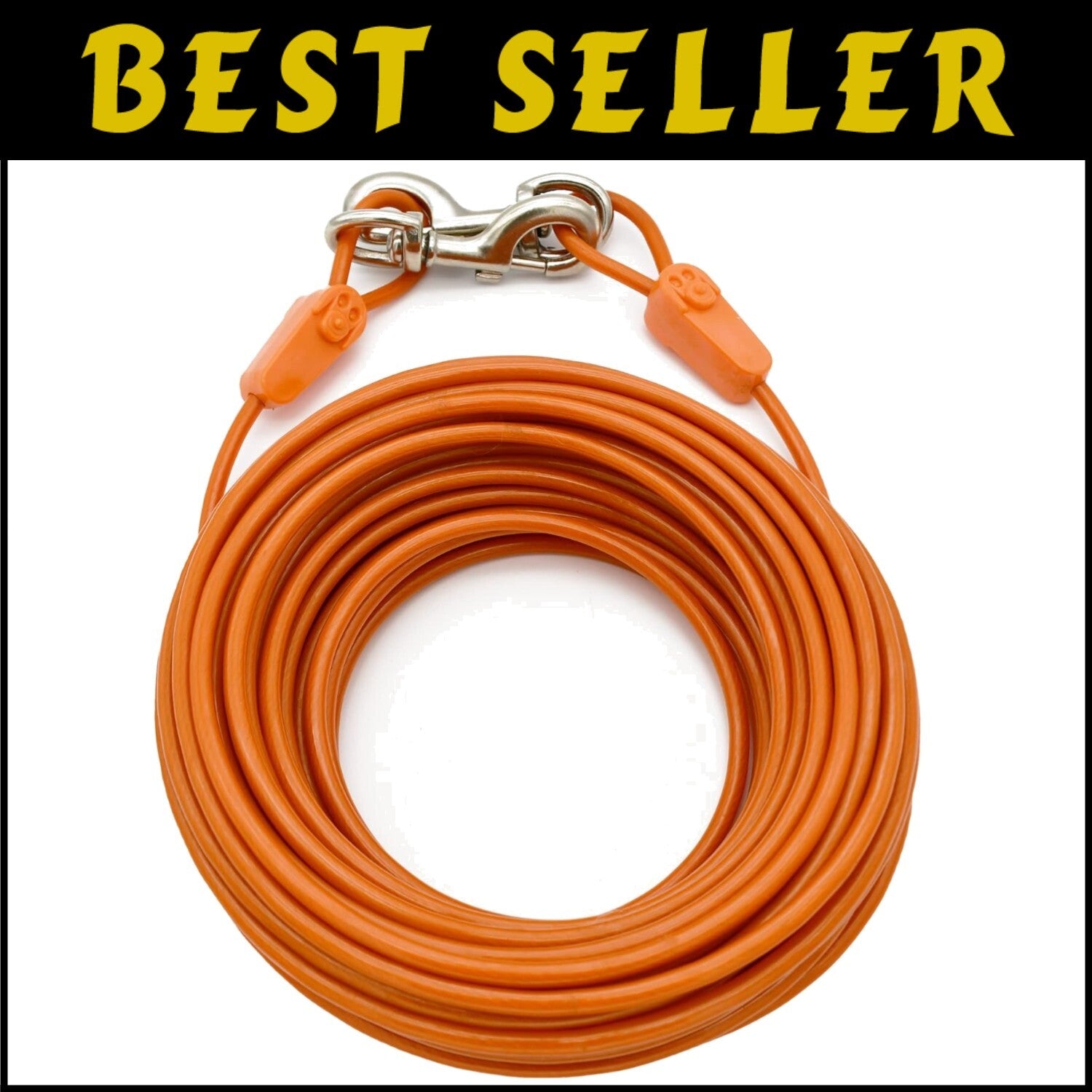 Heavy-Duty 70FT Dog Runner Cable with PVC Coating - Supports Dogs Up to 250 Lbs