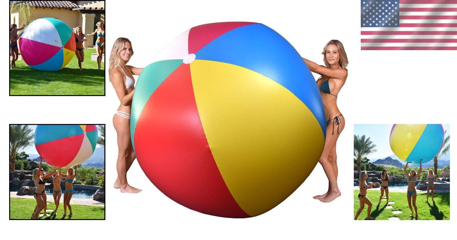 Durable 6 ft Inflatable Beach Ball with Repair Kit - Water Play Essential