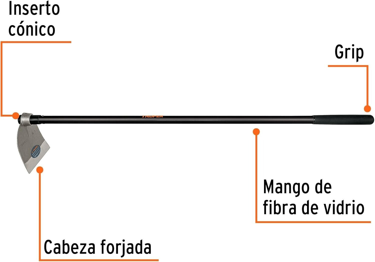 Durable 54-Inch Forged Hoe with Tempered Steel Blade for Effortless Cultivation