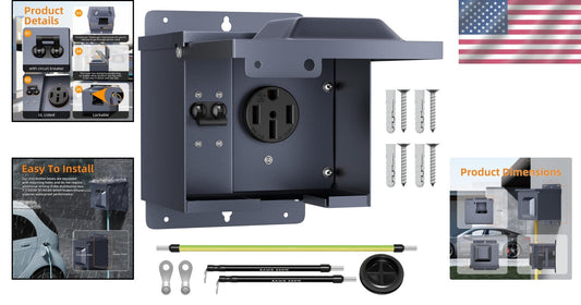 Durable 50 Amp Lockable RV Power Outlet with Breaker - Reliable Outdoor Solution