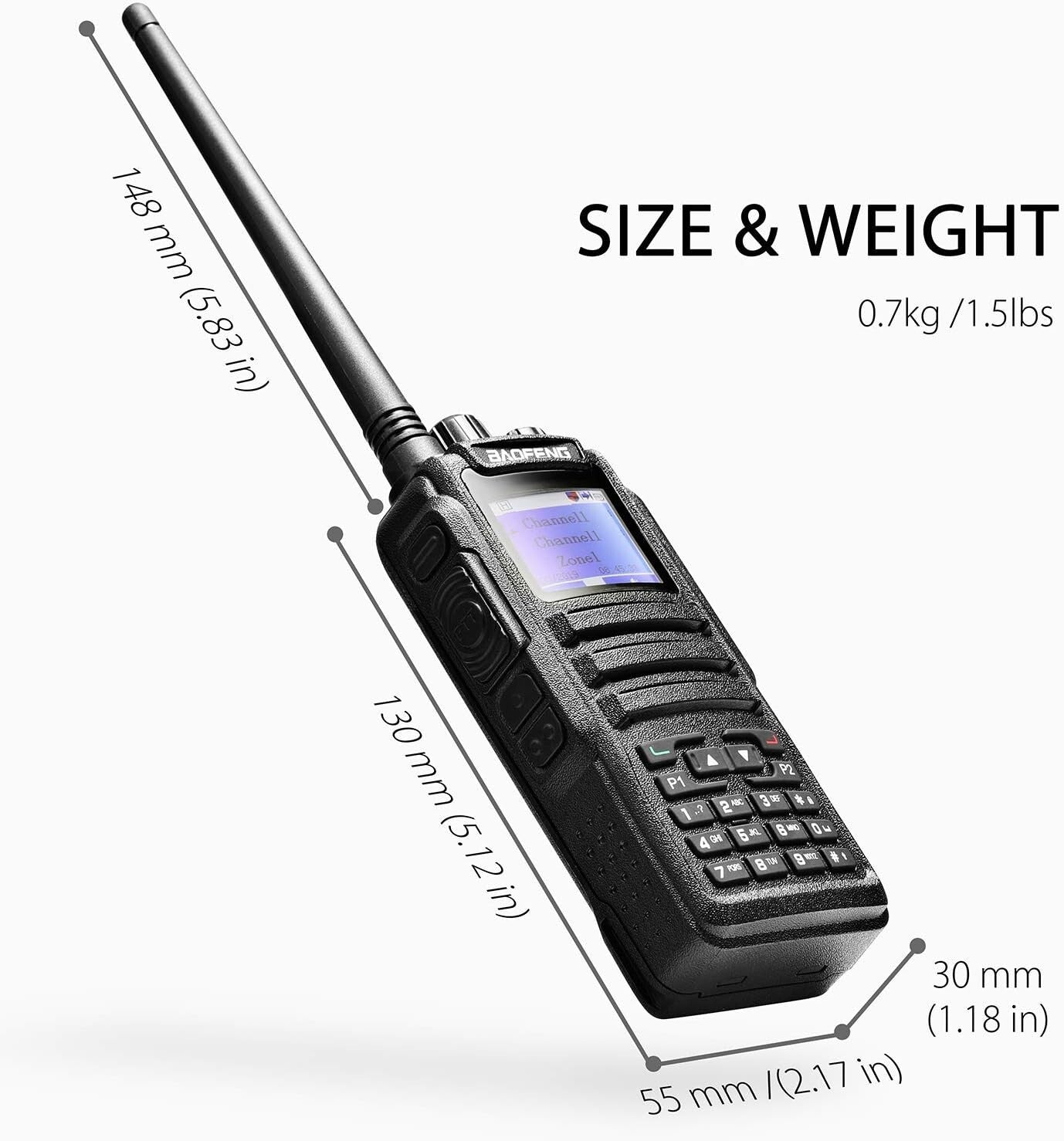 All-In-One DM-1701 Two Way Radio: Analog/Digital, 10 Mile Range & Multi-Function