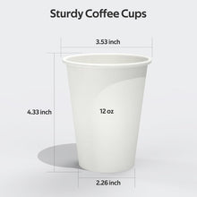 Load image into Gallery viewer, Food Safe 12 oz Disposable White Paper Cups - Perfect for Hot &amp; Cold Drinks